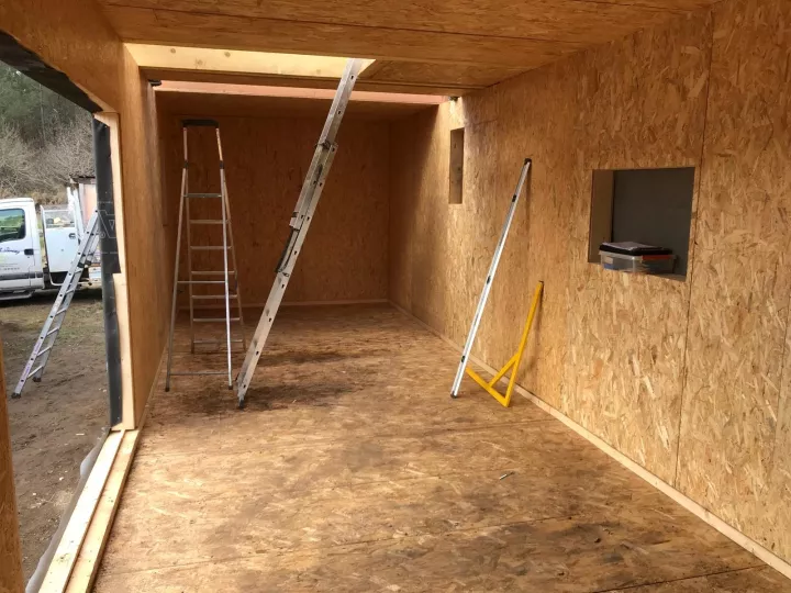 Intérieur d’un module en bois