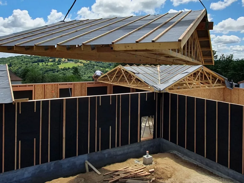 Ossature de maison en bois